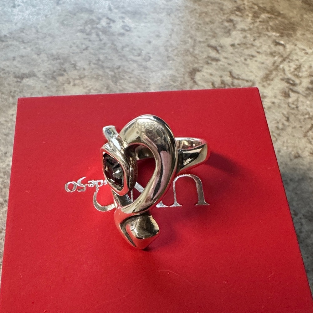 UNO de 50 Silver Ring with Black Stone - Picture 2 of 11